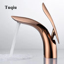 GobekUsa Gold Brass Bathroom Faucet Single Handle Basin Mixer Tap - Rose Gold