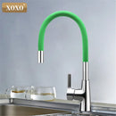 GobekUsa 360° Silica Gel Nose Kitchen Faucet Cold Hot Water Mixer 1301R