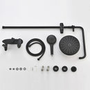 GobekUsa Black Brass Wall Mounted Bathtub Faucet Set - Rain Shower Head, Handheld, Square
