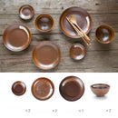 GobekUsa Japanese Style Ceramic Dinner Set - Blue Tableware Set with Bowl and Plate