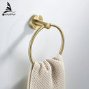 GobekUsa Golden Swan Bath Hardware Set: Towel Rack, Toilet Paper Holder, Tissue Roll Holder