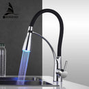 GobekUsa LED Kitchen Faucet with Rubber Design and Single Handle Pull Down