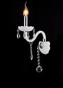 GobekUsa Crystal Wall Lamp with Double Head LED Bulbs and Fabric Lampshade