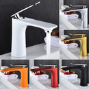 GobekUsa Basin Faucet Hot&Cold Mixer Tap Brass Gold/Chrome/White/Red/Black for Bathroom Sink