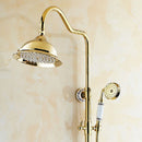 GobekUsa 8" Rainfall Shower Tub Faucet Set with Rotate Spout and Two Handles