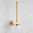 GobekUsa Brass Gold Bathroom Hardware Set: Towel Rack, Paper Holder, Toilet Brush, Hooks, Towel Ring