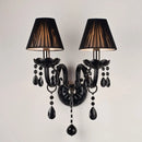 GobekUsa Crystal Wall Lamp with Candle LED E14 Bulbs in Black