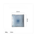 GobekUsa Bone China Porcelain Square Dinner Plate - Blue and White Plant Design