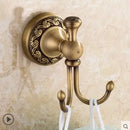 GobekUsa Copper Carved Bathroom Accessories Set: Towel Shelf, Towel Bar, Paper Holder, Cloth Hook