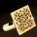 GobekUsa Golden Square Floor Waste Drain 4cm, Luxury Bathroom Shower Grate 10cm * 10cm