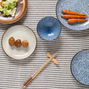 GobekUsa Japanese Style Ceramic Dinner Set - Blue Tableware Set with Bowl and Plate