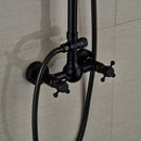 GobekUsa Black Bronze Rainfall Shower Faucet Set with 8" Head for Wall Mount