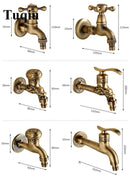 GobekUsa Dragon Carved Antique Brass Garden Bibcocks Single Cold Tap for Outdoor ★