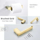 GobekUsa Brushed Gold Stainless Steel Bathroom Accessory Set: TP Holder, Towel Bar, Storage Shelf