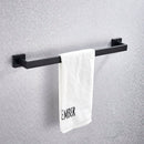 GobekUsa Black Bathroom Accessories Set: Robe Hook, Towel Rail, Shelf, Paper Holder