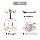 GobekUsa Gold Porcelain Coffee & Tea Set, Elegant Bone China Luxury Ceramics