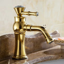 GobekUsa Gold Brass Single Handle Bathroom Mixer Taps for Counter top Basin