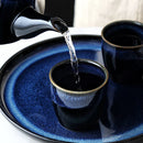 GobekUsa Blue Ceramic Tea Kettle Set - Porcelain Teaware Set