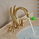 GobekUsa Golden Swan Bathtub Faucet Set with Brass Hand Shower.