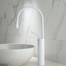 GobekUsa Brushed Gold/Black/White Basin Faucet with Single Handle Swivel Sink Water Crane