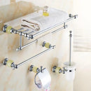 GobekUsa Brass & Jade Bathroom Set: Holder, Bar, Basket, Rack, Ring - Hardware Collection