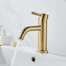 GobekUsa Brushed Gold Basin Faucet: Solid Brass, Cold Hot Water Mixer, Single Handle