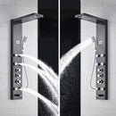 GobekUsa Black Massage Jets Rain Shower Column Thermostatic Mixer Shower Panel
