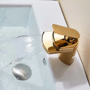 GobekUsa Golden Brass Waterfall Vessel Sink Faucet - Chrome Bathroom Vanity Tap