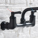 GobekUsa Brass Dual Handle Kitchen Faucet 360 Swivel Hot Cold Water Tap