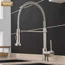 GobekUsa Brushed Nickel Kitchen Faucet Pull Out Swivel Mixer Tap 1343A-S