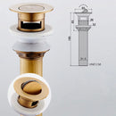 GobekUsa Antique Brass Vessel Sink Drain Strainer, Pop Up Stopper for Lavatory Basin