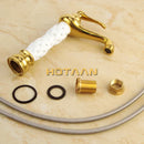 GobekUsa Basin Faucet White Brass Bathroom Sink Tap Mixer Single Handle