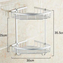 GobekUsa Aluminium Double Shelf Kitchen and Bathroom Corner Basket Angel Rack