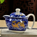 GobekUsa Ceramic Kung Fu Teapot with Dragon Design 350ml - Handmade Porcelain Tea Pot