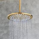 GobekUsa 16" LED Round Gold Shower Head with Arm - Enhanced Brass Bathroom Accessory