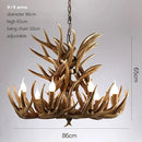GobekUsa Deer Antler Chandelier: American Retro Resin Horn Lamps for Rustic Home Decor