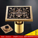GobekUsa Antique Brass Fish Style Shower Drain 10cm Square Floor Drainer