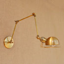 GobekUsa Golden Loft Swing Arm LED Wall Sconce Retro Style Lamp - Adjustable Long Arm Light Fixtures