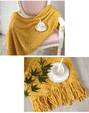 GobekUsa Knitted Throw Blanket Grey Yellow Black Grey Sofa 130x170cm Diamond Acrylic