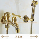 GobekUsa Antique Brass Wall Mounted Bidet Faucet Hygienic Shower Sprayer Tap