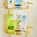 GobekUsa Gold Aluminum Shower Shelf Basket Double Layer Holder Fashion YT-7026