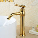 GobekUsa Gold Bathroom Faucet | Modern Basin Tap with High Arc Design