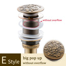 GobekUsa Brass Bathroom Sink Pop Up Drain for Lavatory Basin - HJ-0618F