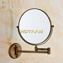 GobekUsa 8" Brass Shave Makeup Mirror Wall Mounted Extendable Arm 1x3x Magnifying