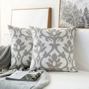 GobekUsa Grey Geometric Embroidered Cushion Cover 45x45cm