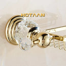 GobekUsa Gold Crystal Brass Ceramics Bathroom Soap Holder Home Decor Enhance Bathroom Storage