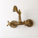 GobekUsa Antique Brass Wall Mounted Shower Faucet Hot Cold Mixer Faucet