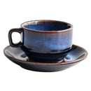 GobekUsa Deep Blue Ceramic Espresso Coffee Cup Saucer Set