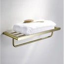 GobekUsa Brushed Gold Bathroom Hardware Set: Towel Rack, Paper Holder, Toilet Brush Holder, Hooks