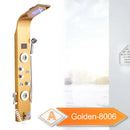 GobekUsa Black LED Waterfall Rain Shower Panel with Massage Sprayer and Bidet Tap